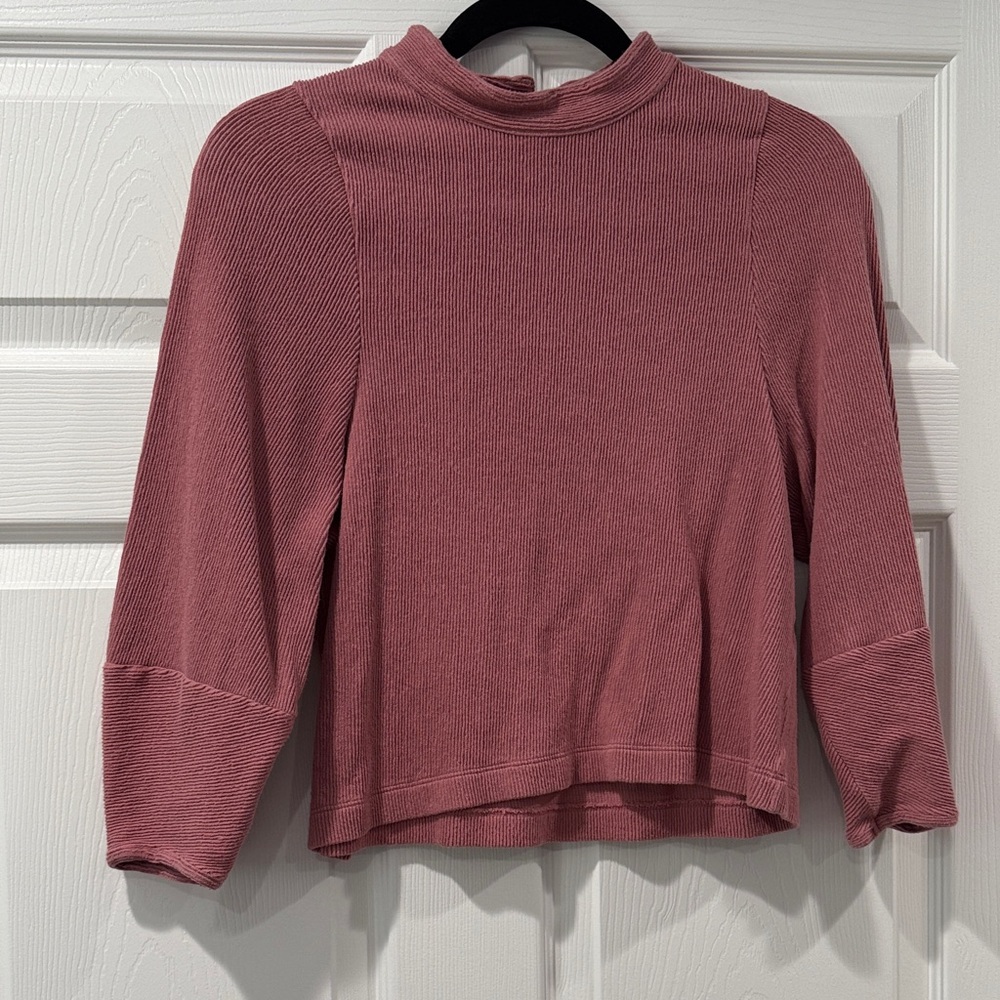 Madewell Ribbed Pink Blouse